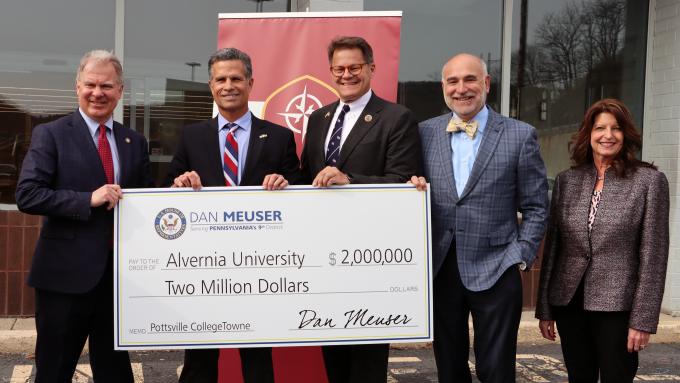 Alvernia presented with Pottsville CollegeTowne funding