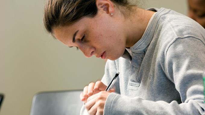 Student in classroom