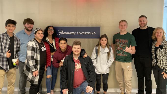 From left: Zackary Wendel, Ian Dumas, Hector Malave, Milvia Cruz, Tomas Campanur Zuniga, Jacob Wells, Morgan Brown, Alum Brian Nerney '12 and Jodi Radosh