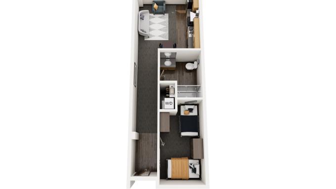 John R. Post Center Shared Efficiency Suite Rendering