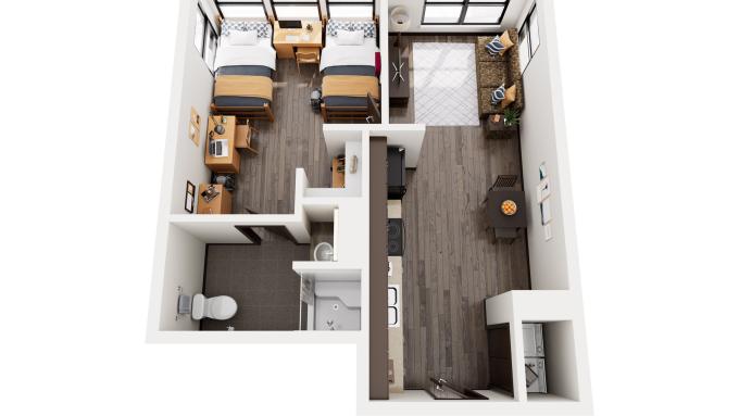 Holleran Hall Shared Efficiency Suite Rendering 