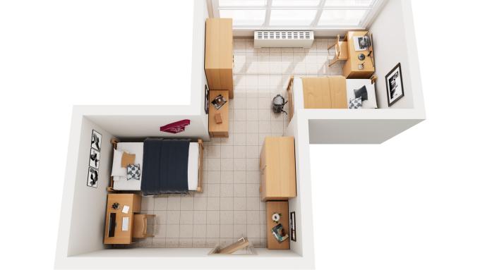 Veronica Hall Shared Room Rendering