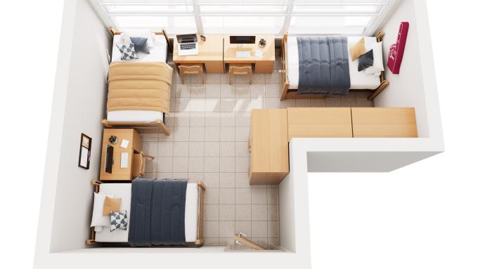 Veronica Hall Triple Room Rendering