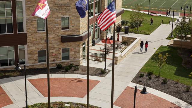 Flags at Campus Commons