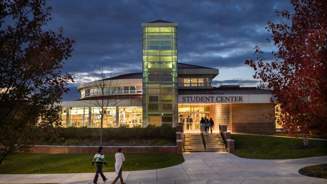 Student Center in the evening