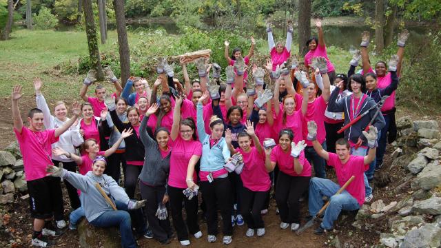 Volunteers gather to celebrate