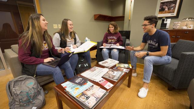 Students in Undergraduate Admissions Office