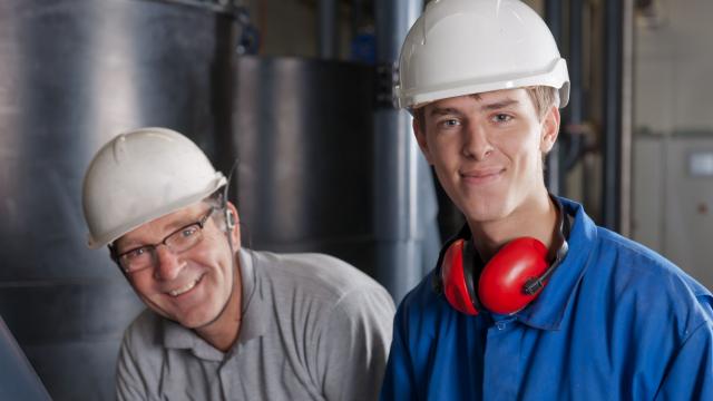 Industrial Engineering Student and Professor in Manufacturing Facility
