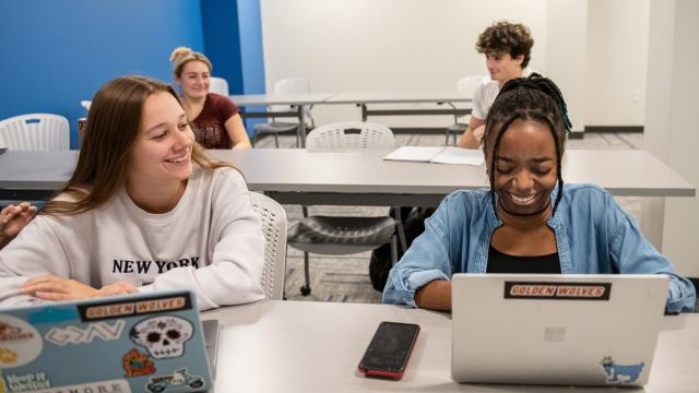 Students taking classes at 401 Penn Street