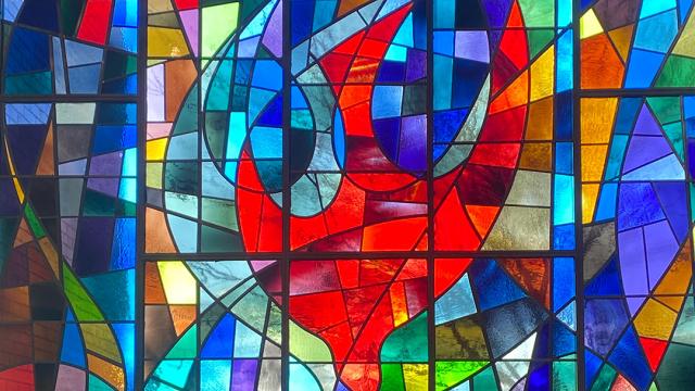 A stained-glass window.