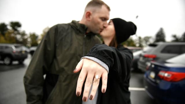 Chase Whaley proposed to fellow 2020 graduate Taylor Dorrin, his girlfriend of seven years, beside the athletic field where they both spent countless hours competing during their time as Golden Wolves.