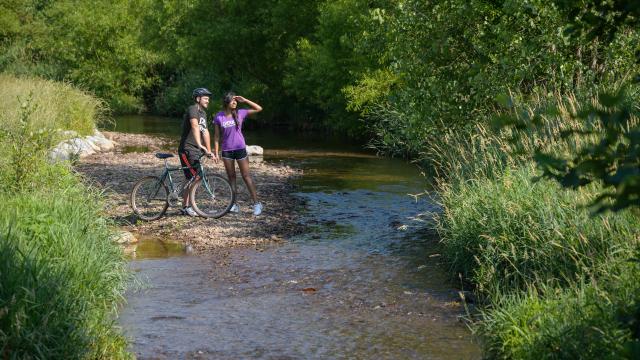 Enjoying nature around Alvernia University.