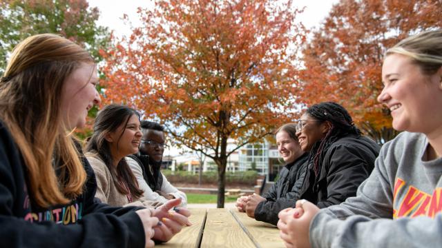 Students campus fall 